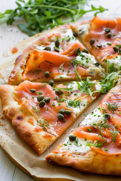 elaboracion pizza de salmon