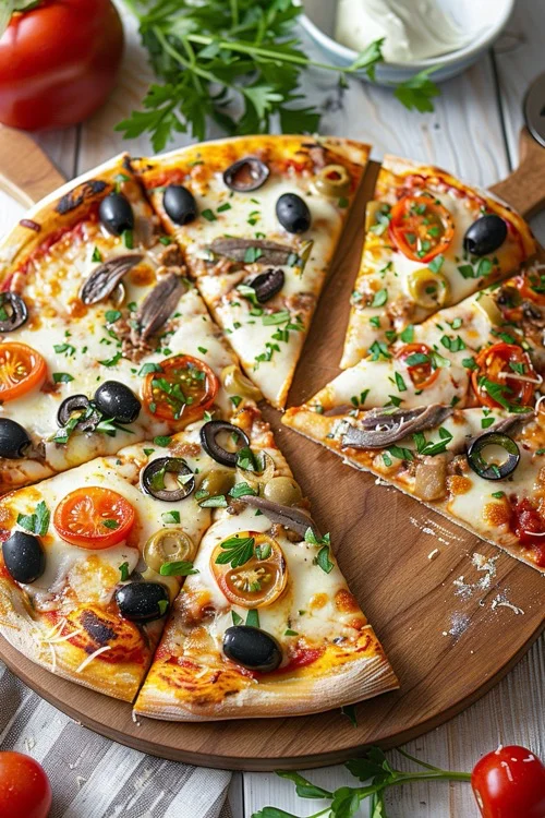 elaboracion pizza mediterranea