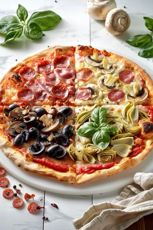 Pizza 4 estaciones: qué lleva y cómo se hace