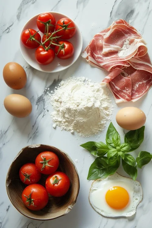ingredientes pizza con huevo
